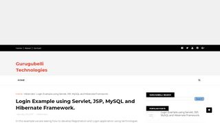 
                            3. Login Example using Servlet, JSP, MySQL and Hibernate Framework ...