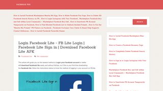 
                            6. Login Facebook Lite - FB Lite Login | Facebook Lite Sign ...