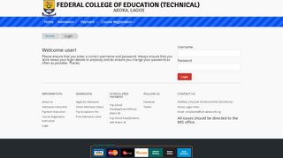 
                            1. Login - FEDERAL COLLEGE OF EDUCATION (TECHNICAL): 2018 ...