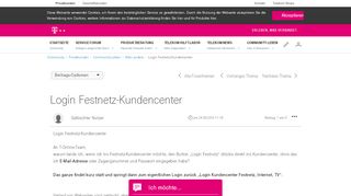
                            3. Login Festnetz-Kundencenter | Telekom hilft Community