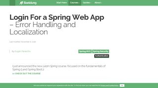 
                            4. Login For a Spring Web App - Error Handling and Localization ...