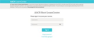 
                            7. Login for AACN Root LearnCenter