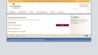 
                            2. Login for Grades & Account Info | The Institutes