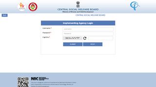 
                            2. Login for Implementing Agency - Central Social Welfare Board