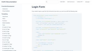 
                            4. Login Form | Craft 3 Documentation