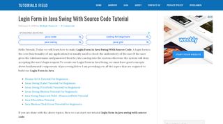
                            5. Login Form in Java Swing With Source Code Tutorial