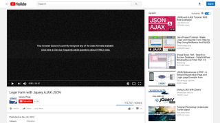 
                            1. Login Form with Jquery AJAX JSON - YouTube