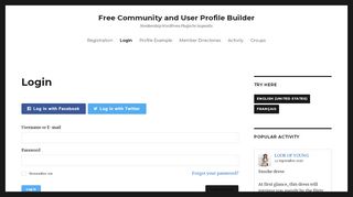 
                            6. Login – Free Community and User Profile Builder