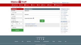 
                            2. Login für Mitglieder - 50plus-Treff: Freundschaft und ...