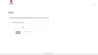 
                            1. Login - GRUPO CCR Portal Fornecedores