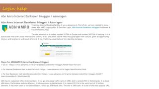 
                            6. Login Help: Abn Amro Internet Bankieren Inloggen / Aanvragen