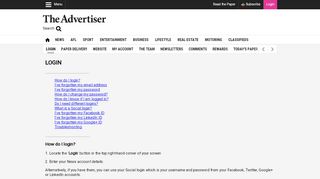 
                            2. Login | Help and FAQs | The Advertiser