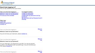 
                            4. Login Help Page - Arizona Federal Credit Union
