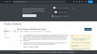 
                            5. login - How to log in to BackTrack Linux? - Unix & Linux Stack Exchange