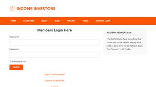 
                            6. Login · Income Investors