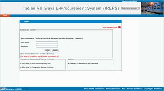 
                            7. Login-Indian Railways tenders for Goods,Works …