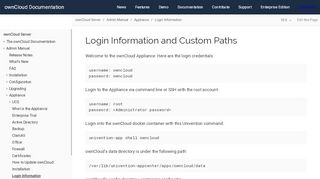 
                            2. Login Information and Custom Paths - ownCloud Documentation