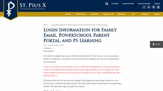 
                            1. Login Information for Family Email, PowerSchool Parent Portal ...