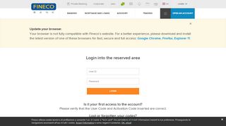 
                            6. Login into the reserved area - Fineco Bank