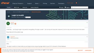 
                            8. Login is Invalid | cPanel Forums