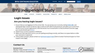 
                            2. Login Issues | BYU Independent Study