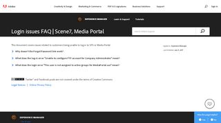 
                            7. Login issues FAQ | Scene7, Media Portal - Adobe Help Center