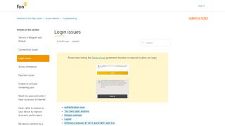 
                            9. Login issues – Welcome to Fon Help Center