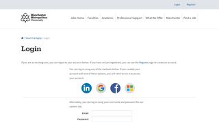 
                            8. Login - Jobs at MMU - Manchester Metropolitan University