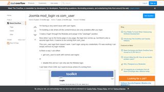 
                            6. login - Joomla mod_login vs com_user - Stack …