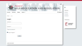 
                            3. Login | Journal of Self-Regulation and Regulation