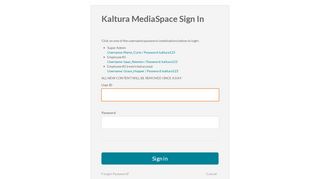 
                            6. Login - Kaltura MediaSpace
