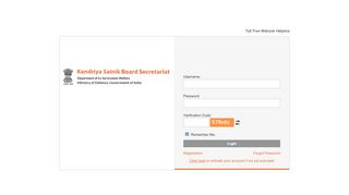 
                            2. Login | Kendriya Sainik Board - KSB