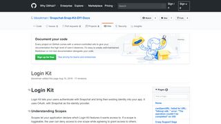 
                            9. Login Kit · bbookman/Snapchat-Snap-Kit-DIY-Docs Wiki · GitHub