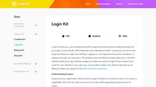 
                            1. Login Kit - docs.snapchat.com