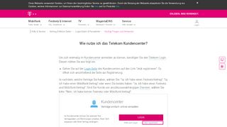 
                            2. Login Kundencenter | Telekom Hilfe