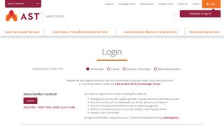 
                            1. Login Landing Page - AST Financial