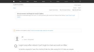 
                            3. Login Loop after reboot. Can't login … - Apple Community