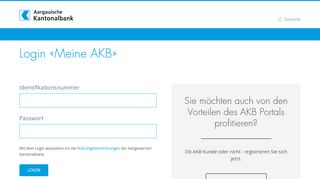 
                            3. Login «Meine AKB» | Aargauische Kantonalbank