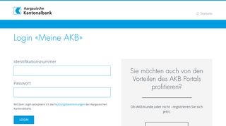 
                            7. Login «Meine AKB» | Aargauische Kantonalbank