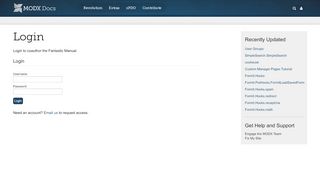 
                            2. Login | MODX Documentation