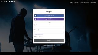 
                            5. Login - NIGHTOUT | Find Events, Tickets, Artists and Nightlife