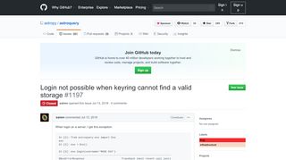
                            4. Login not possible when keyring cannot find a valid storage · Issue ...