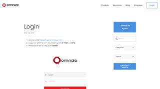 
                            2. Login — Omnize | A plataforma de atendimento a clientes ...