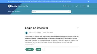 
                            3. Login on Receiver - The Spotify Community