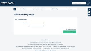 
                            2. Login Online-Banking - BW-Bank