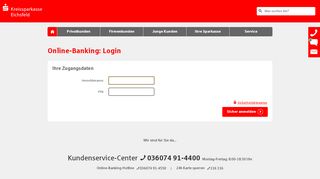 
                            1. Login Online-Banking - kreissparkasse-eichsfeld.de