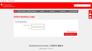 
                            2. Login Online-Banking - Kreissparkasse Saalfeld-Rudolstadt