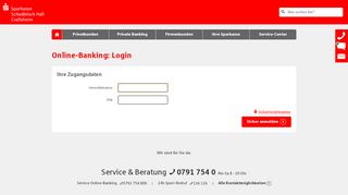 
                            1. Login Online-Banking - sparkasse-sha.de