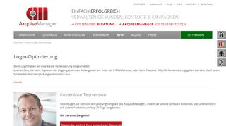 
                            2. Login-Optimierung - AkquiseManager News: Neue ...