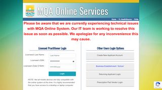 
                            4. Login Option - MQAServicesPortal - Florida Department of ...